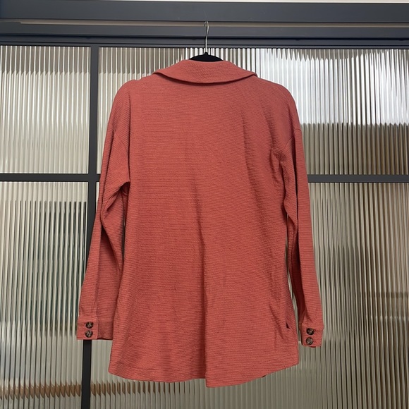 Madewell Waffle Knit Shacket in Terracotta - Picture 5 of 6